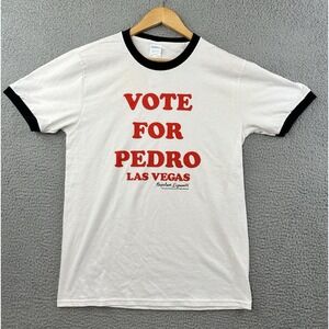 Napoleon Dynamite Vote for Pedro Las Vegas Ringer T-Shirt Adult Medium White NWT